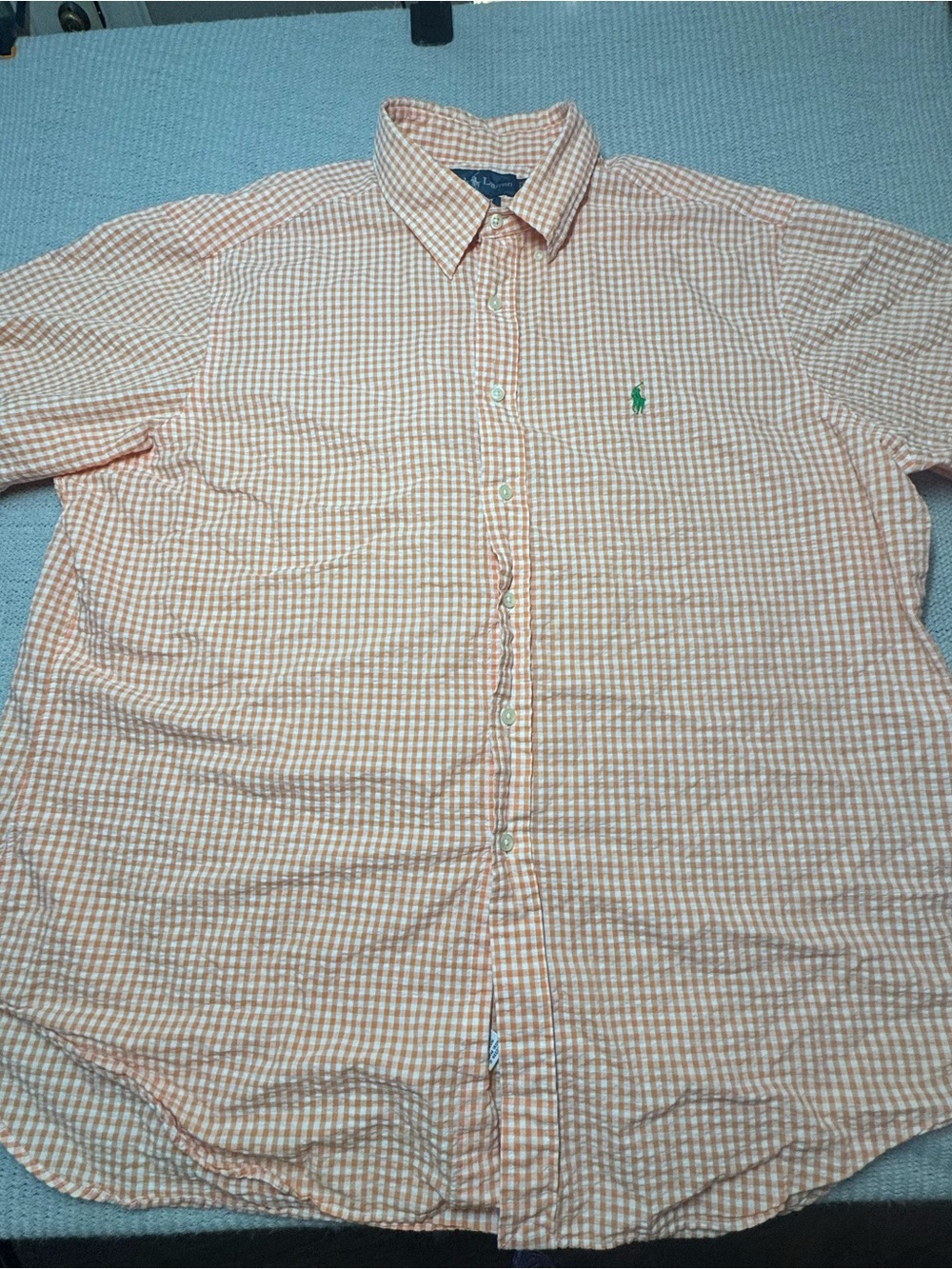 Ralph Lauren Orange Gingham Button-Down Shirt